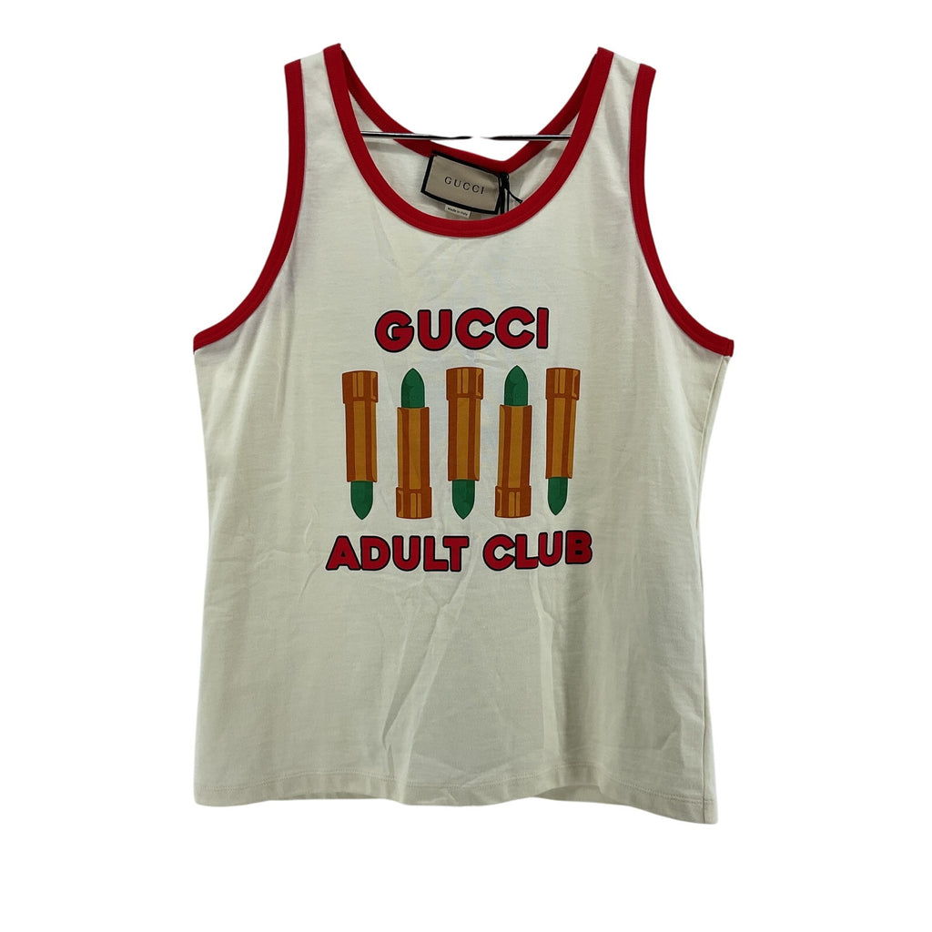 Gucci Adult Club' White Cotton Tank Top Size XXL - NWT