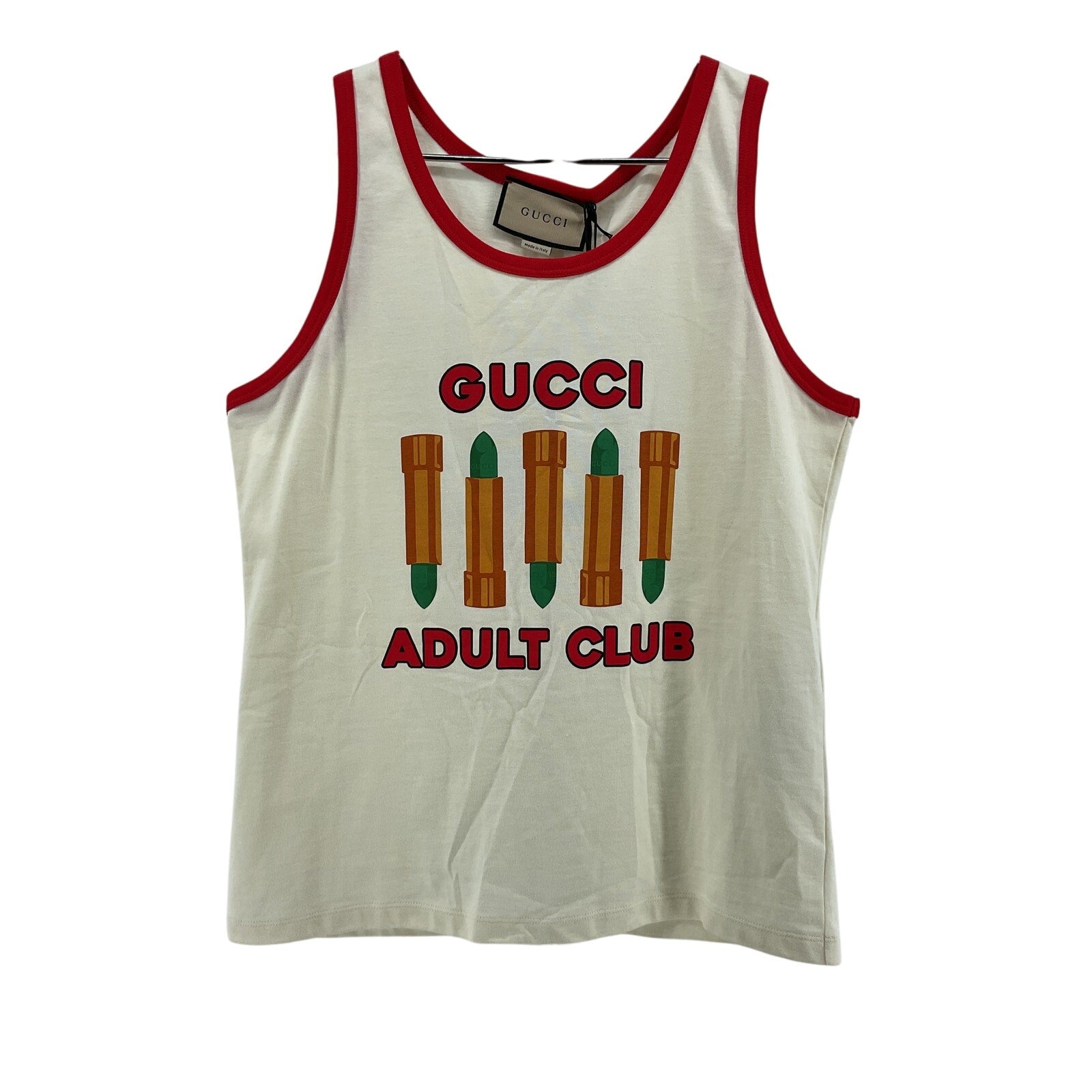 Gucci Adult Club' White Cotton Tank Top Size XXL - NWT