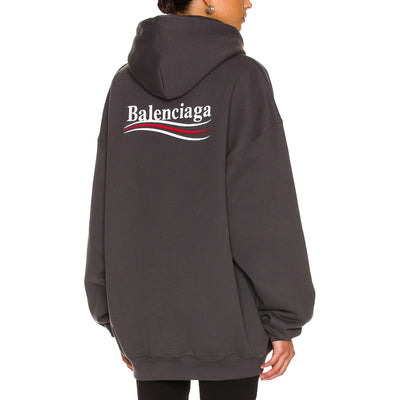Balenciaga Medium Fit Gray Logo Hoodie Size S