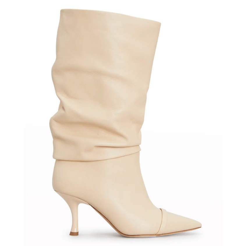 Malone Souliers 'F23' Tan 70Mm Mid Calf Slouch Boot Size 6B