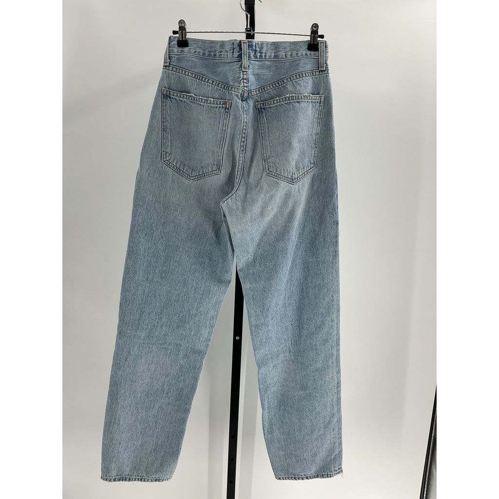 Agolde Criss Cross Blue Cotton Upsized Jean Size 25