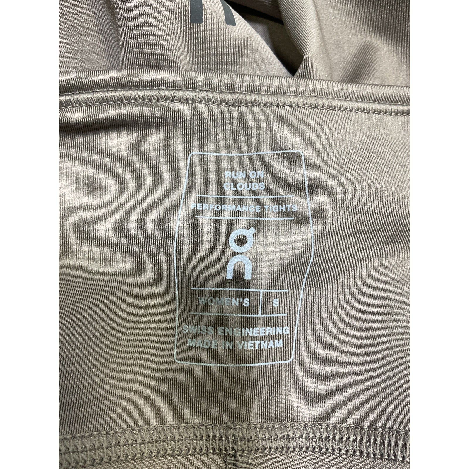 On Tan Polyester Performance Tights Legging Size S