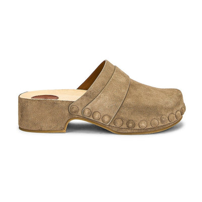 Chloé Suede Dark Greige Joy Clogs Size 39 EU / US 9 NWT
