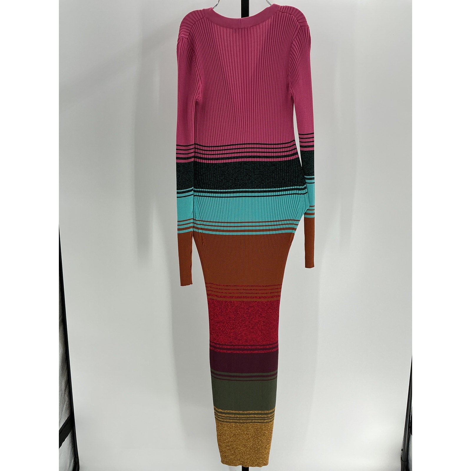 Staud 'Shoko' Pink Striped Sweater Midi Dress Size S