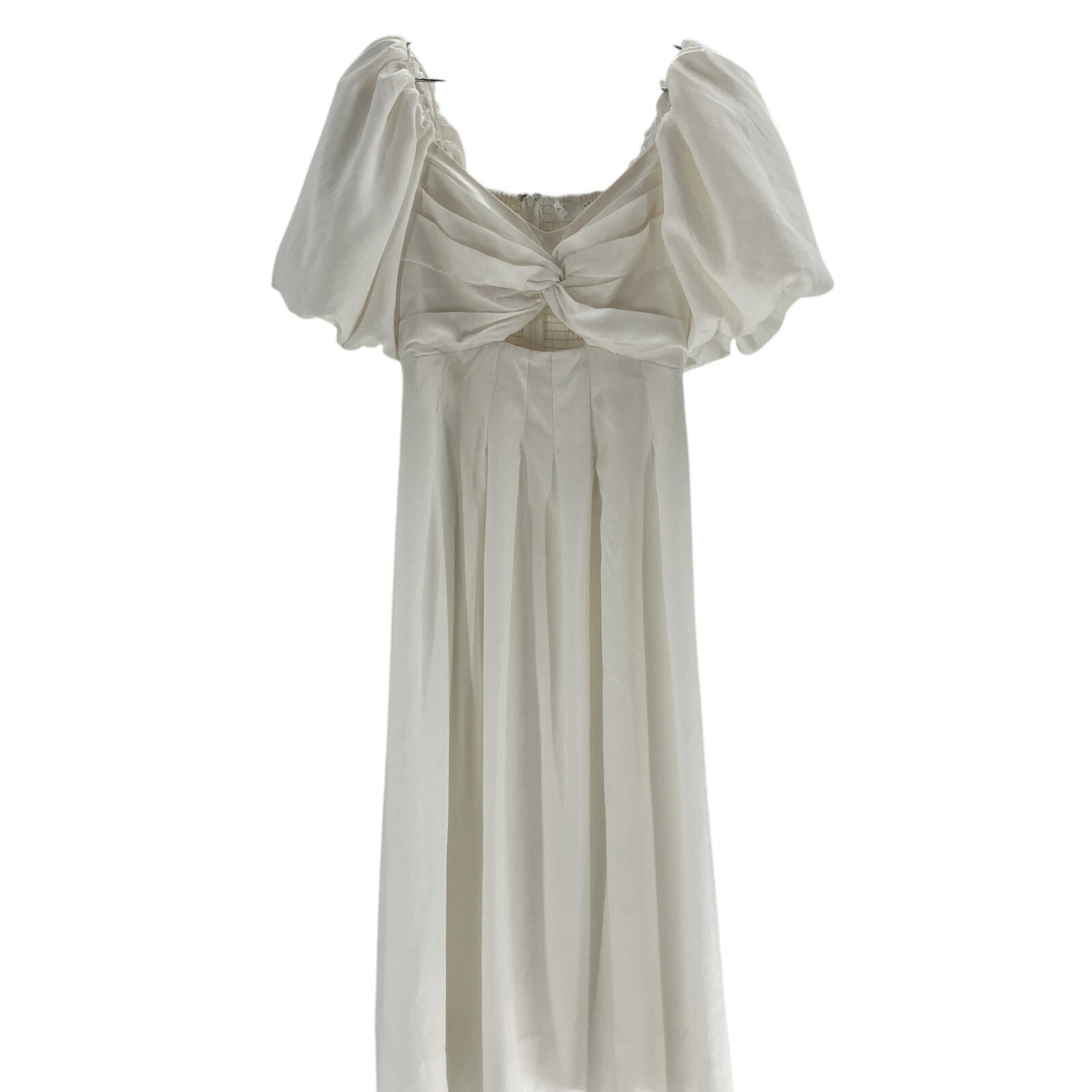 Astr The Label 'Serilda' White Puff Sleeve Midi Dress Size S