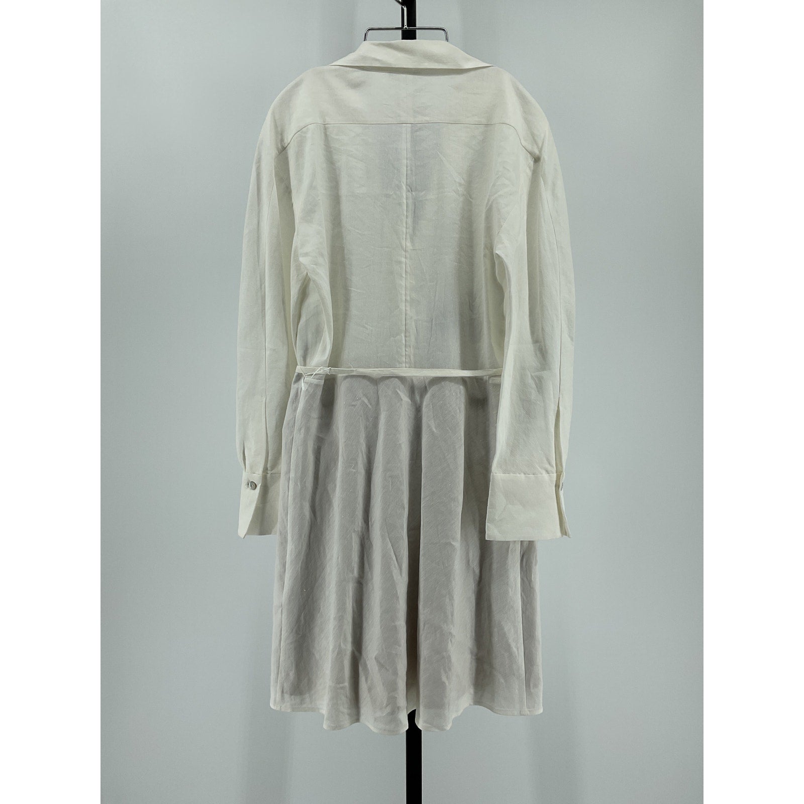 Vince Belted White Linen-Blend Mini Shirt Dress Size S - NWT