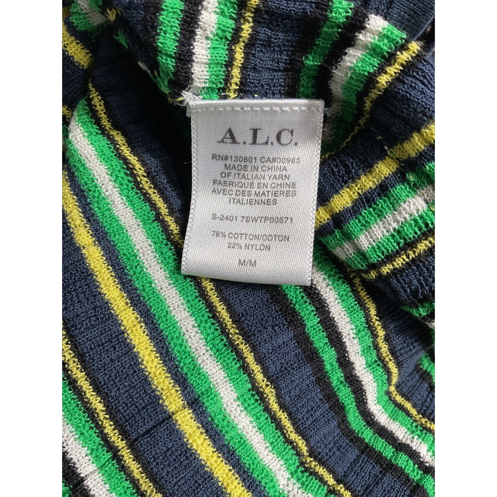A.L.C. 'Iris' Green Sheer Top Size M
