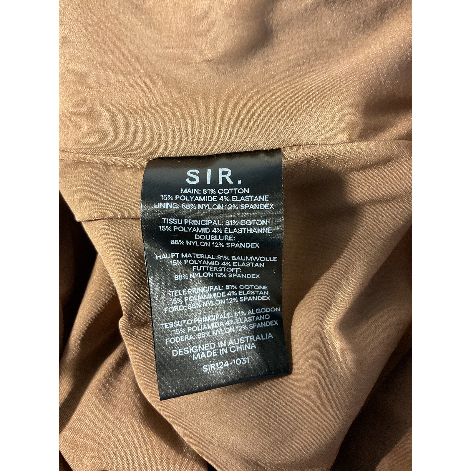 Sir. 'Alba' Brown Halter Mini Poplin Dress Size L