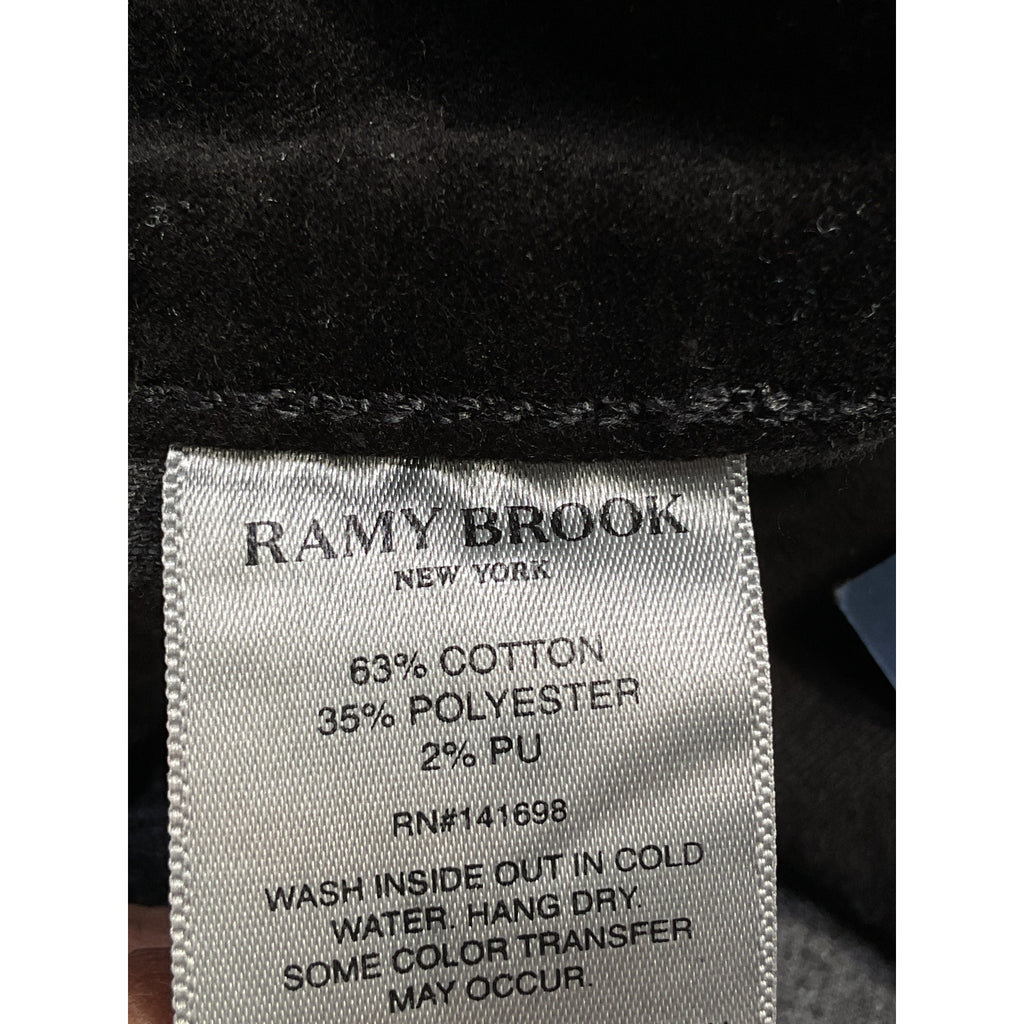 Ramy Brook 'Helena' Black High-Rise Velvet Flare Pant Size 26 - NWT