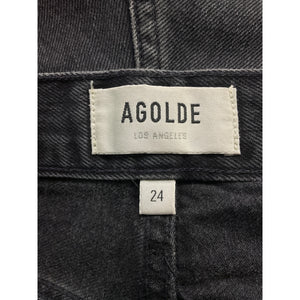 Agolde 'Dee' Black Denim Jean Short Size 24