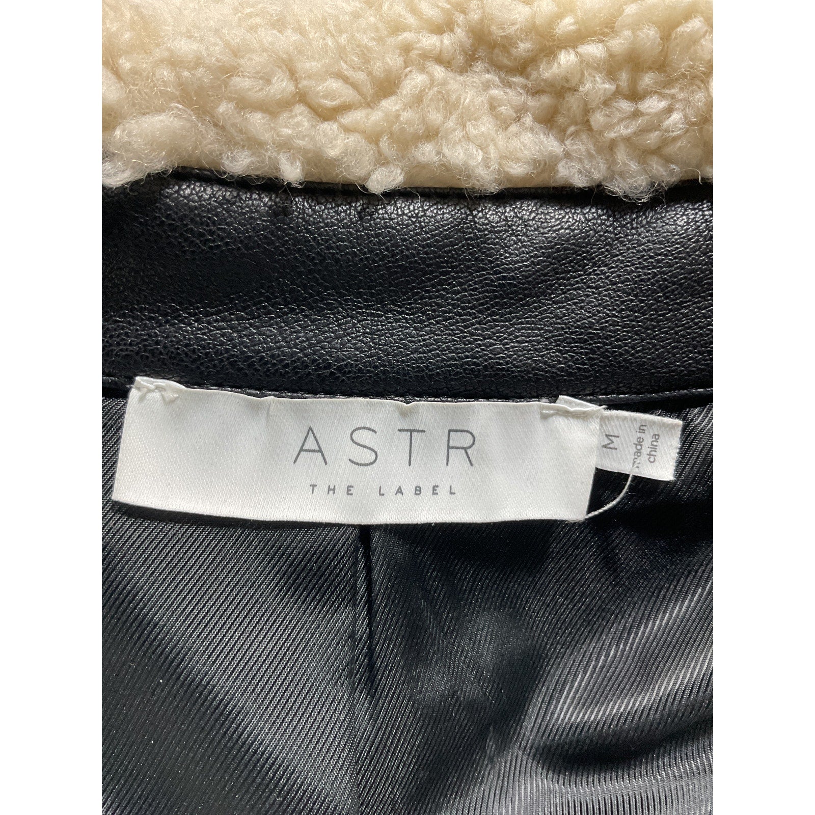 Astr The Label 'Trudy' Black Faux Leather Jacket Size S