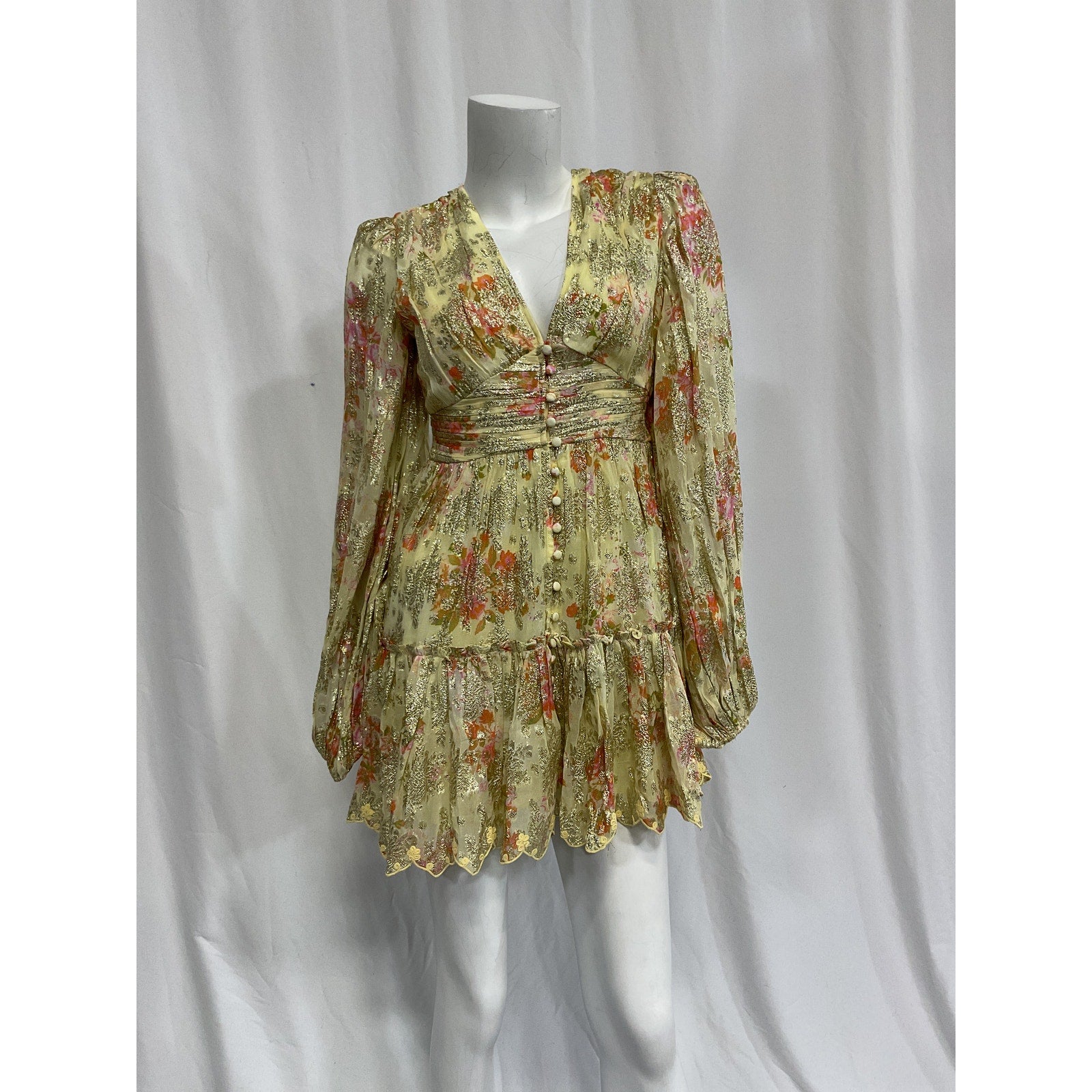Hemant And Nandita Yellow Short Dress Size XS - NWT