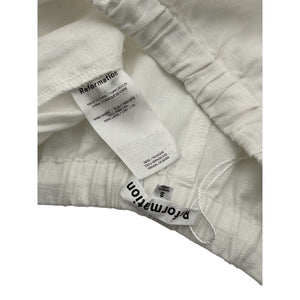 Reformation Relaxed White Olina Pants Size S