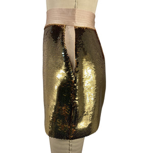 Alex Perry Sequin Gold Delon Mini Skirt Size US 4 / UK 8