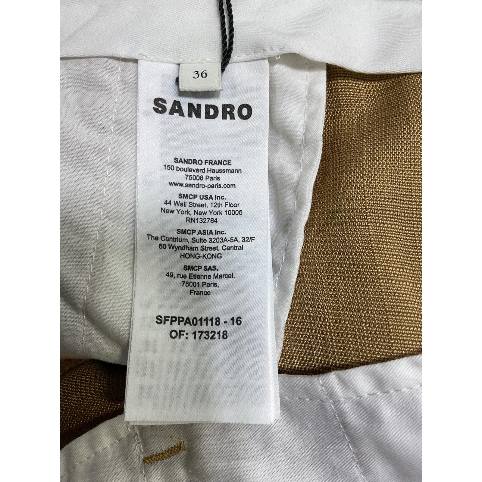Sandro Tailored Tapered Beige Viscose Trousers Size 36