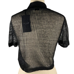 Saint Laurent Sheer Black Polo Shirt Size XS NWT