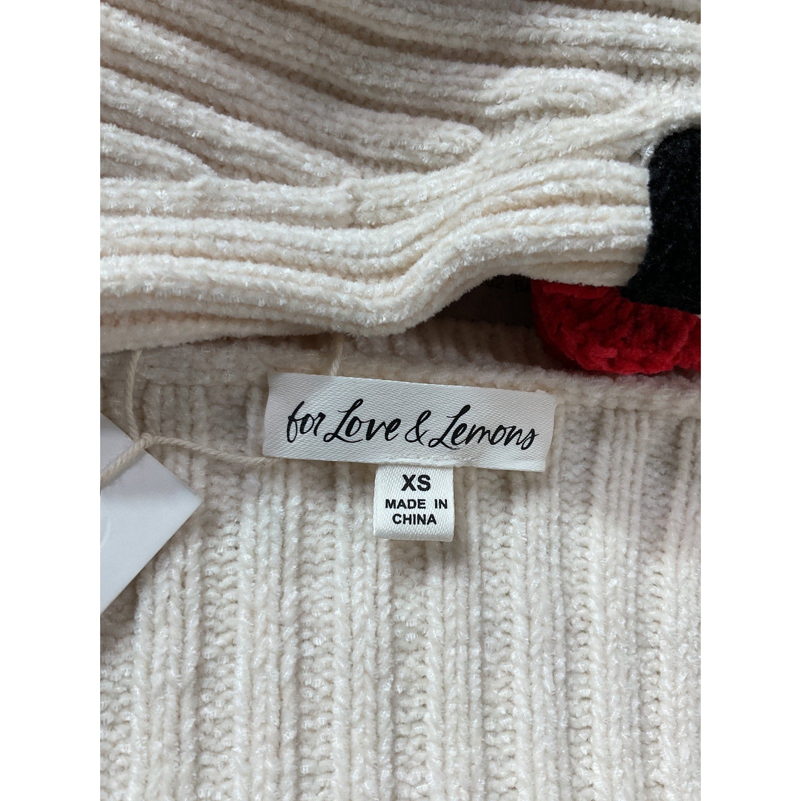 For Love & Lemons 'Roxana' White Rosette Applique Cardigan Size XS - NWT