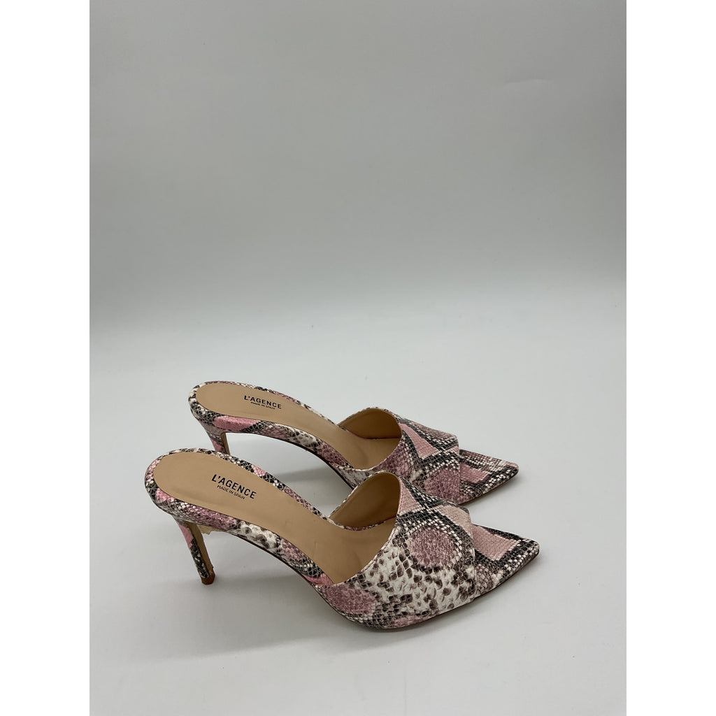 L'Agence 'Lolita' Pink Open Toe Mule Size 40