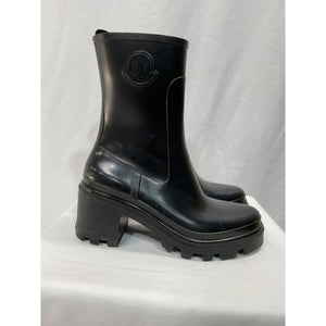 Moncler Rubber Platform Mid-Calf Black Rain Boots - Size 10