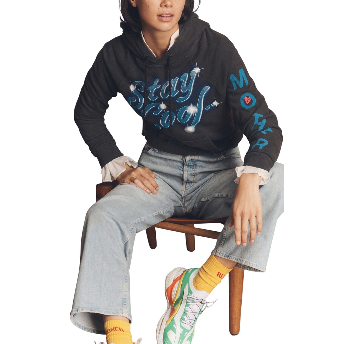 Mother Graphic Black The Square Hoodie Size XS
