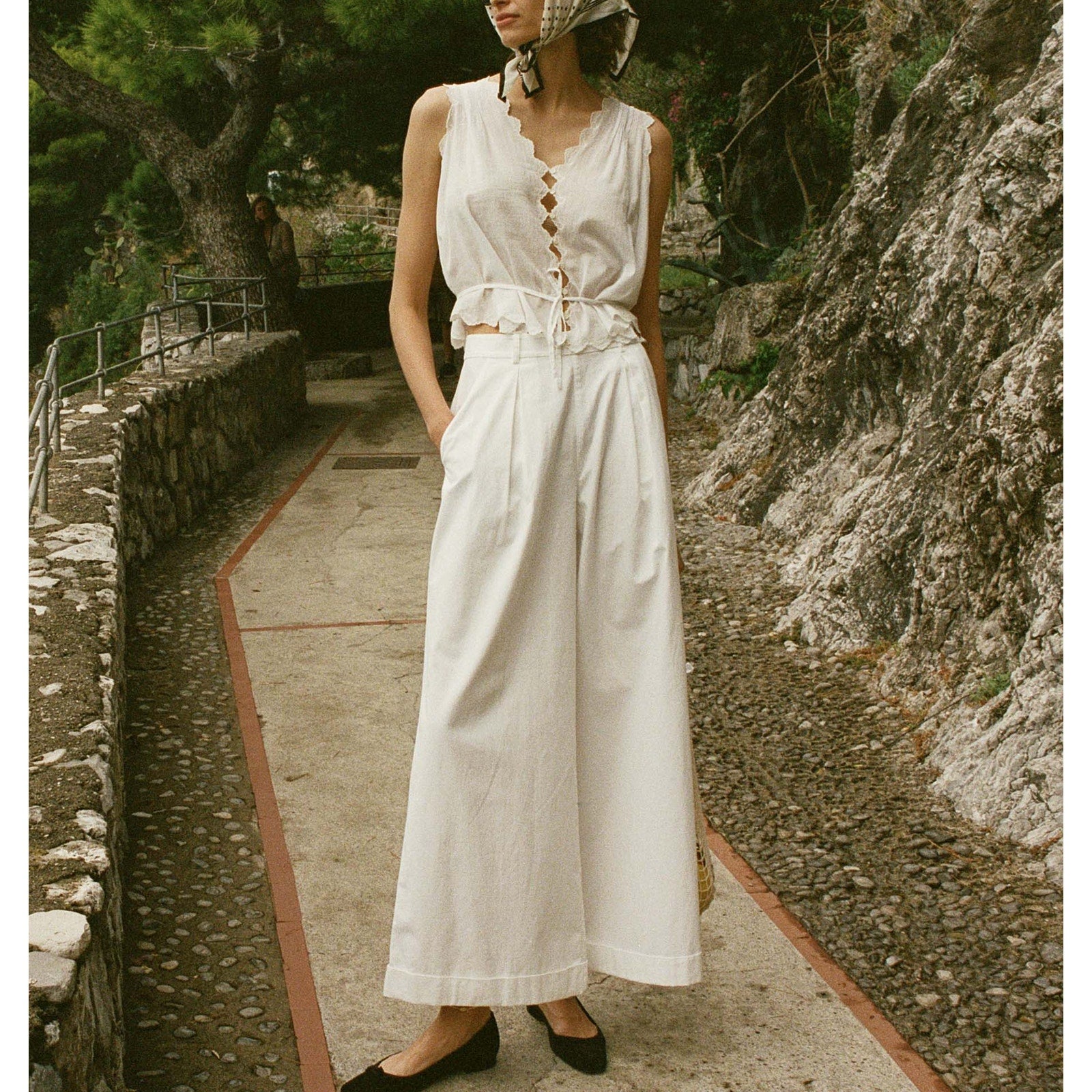 D�en 'Hilaire' Cream Cotton Pant Size 4