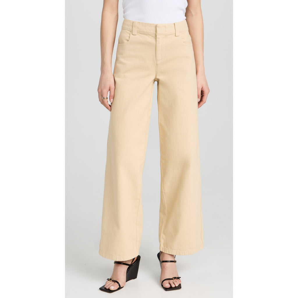 Vince Washed Twill Tan Cotton Wide Leg Pants Size 2