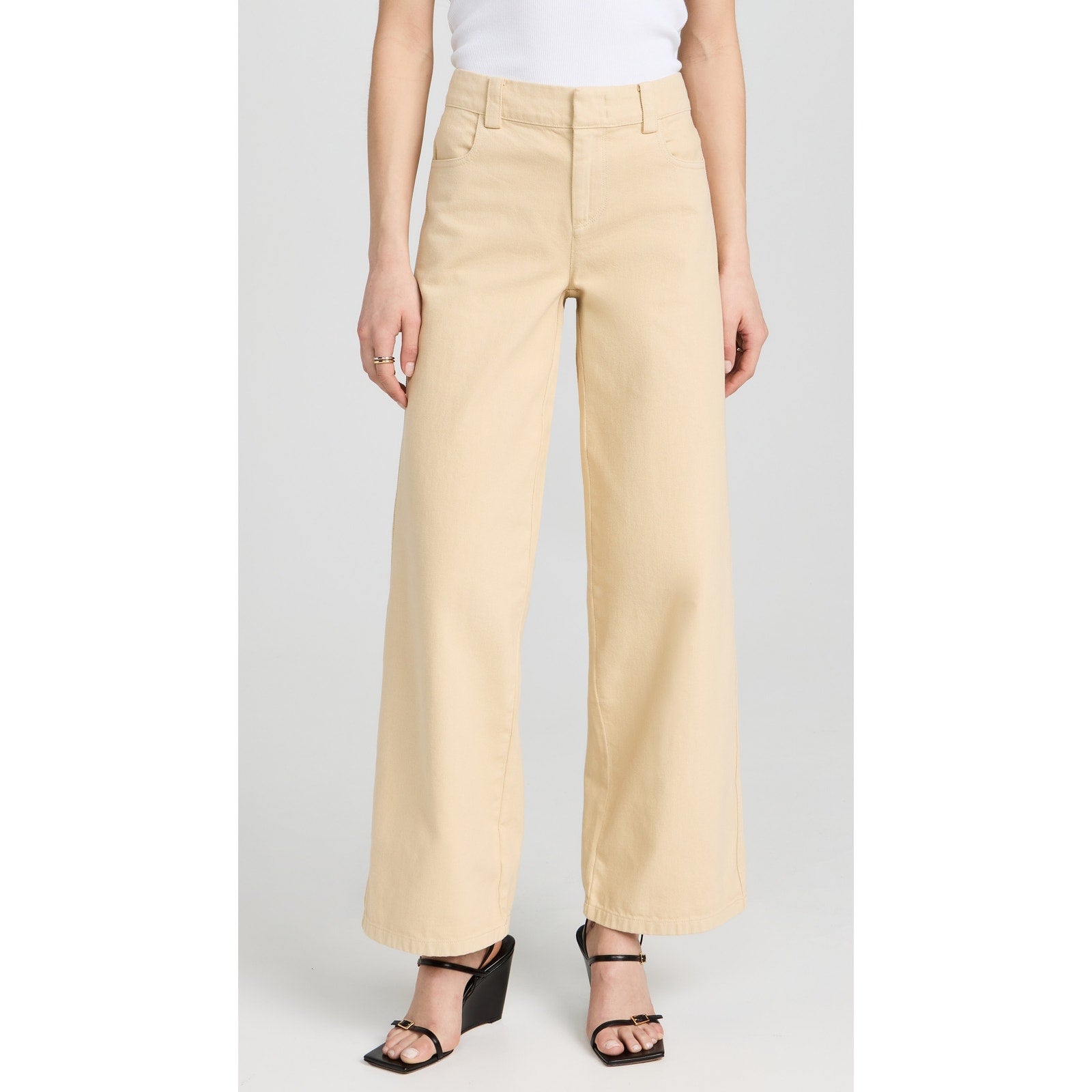 Vince Washed Twill Tan Cotton Wide Leg Pants Size 2