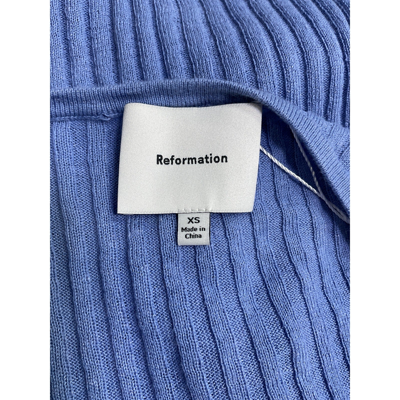 Reformation 'Celia' Blue Linen Cotton Cardigan Size XS