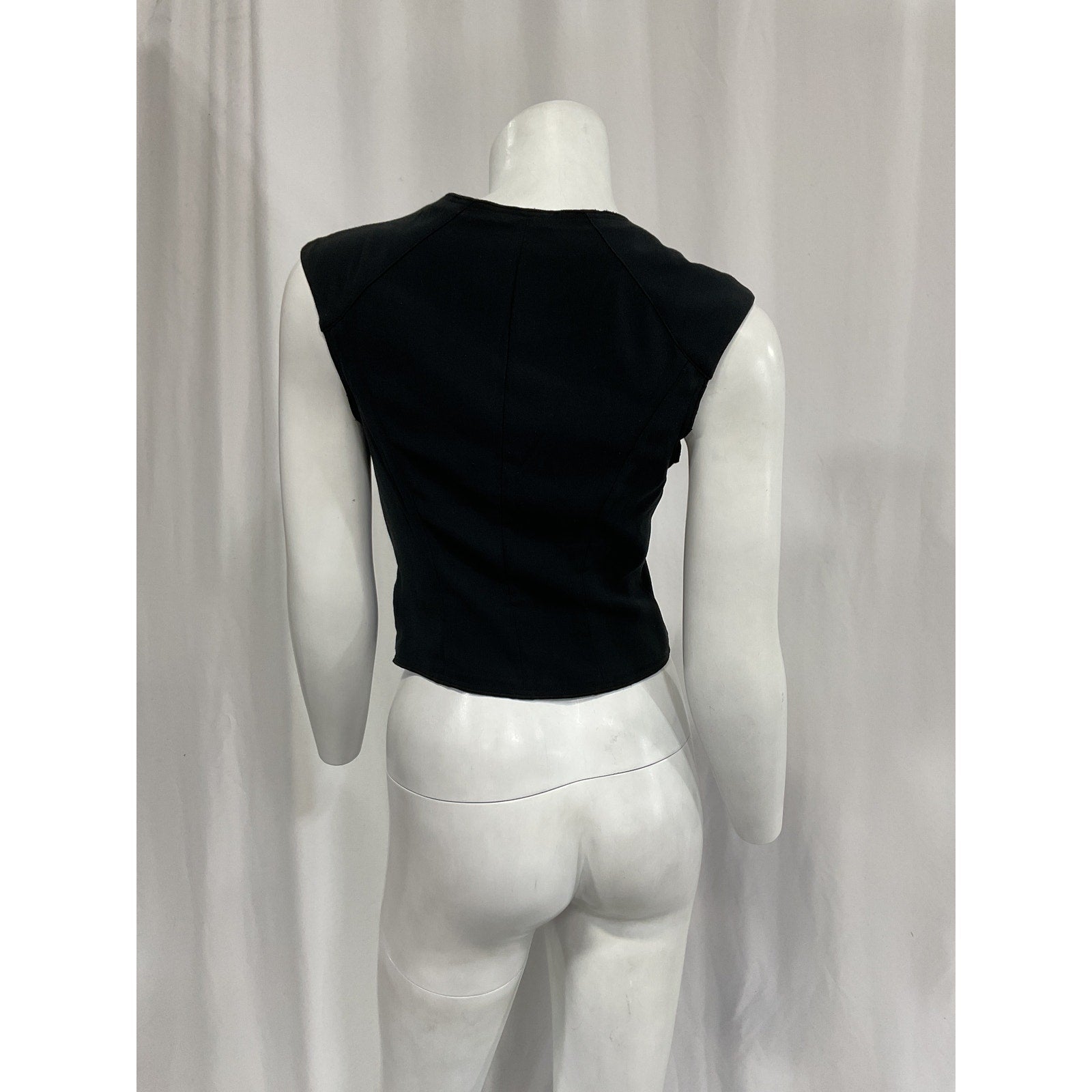 L'Academie 'Marianna Maisie' Black Crepe Top Size XS