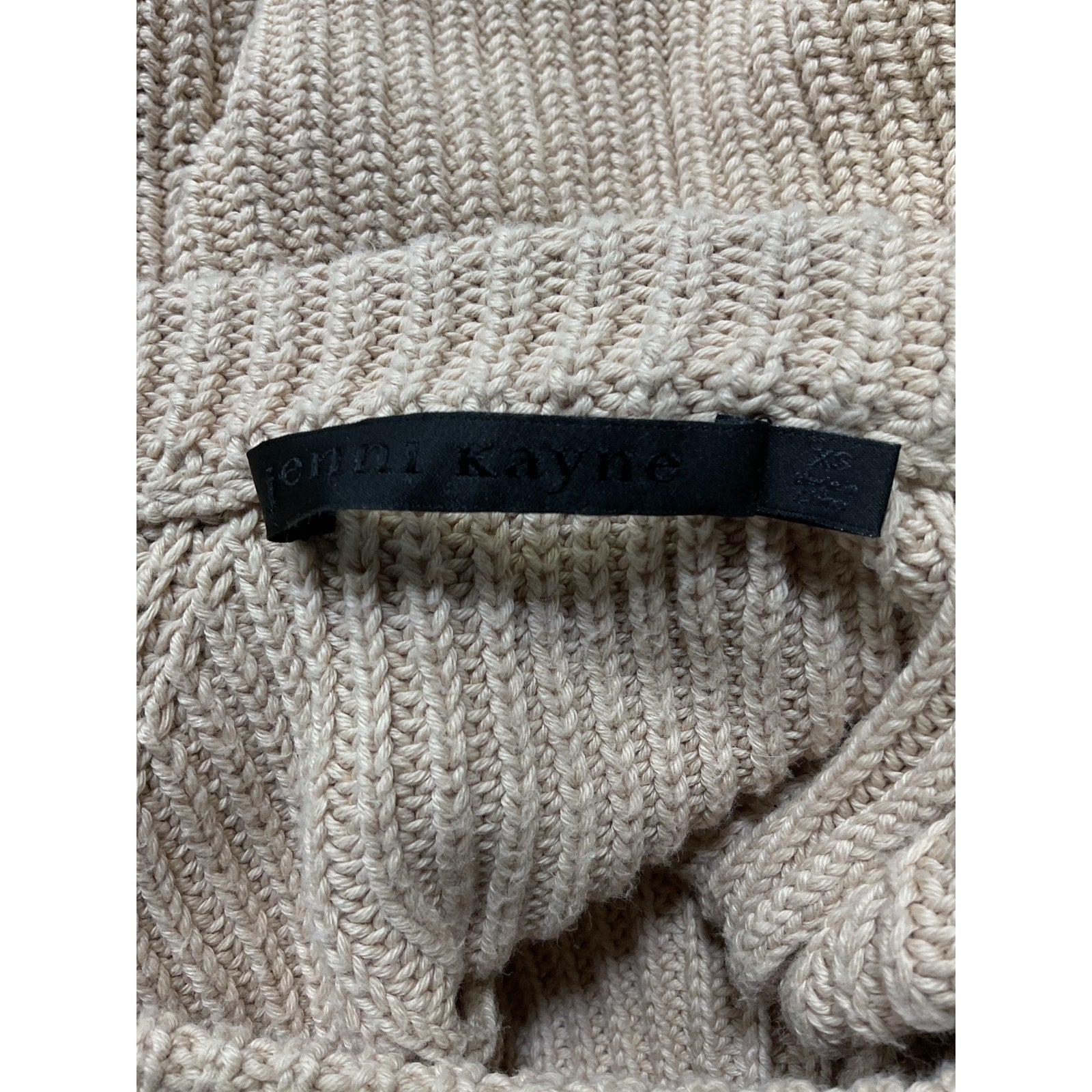 Jenni Kayne 'Cotton' Tan Fisherman Sweater Size XS