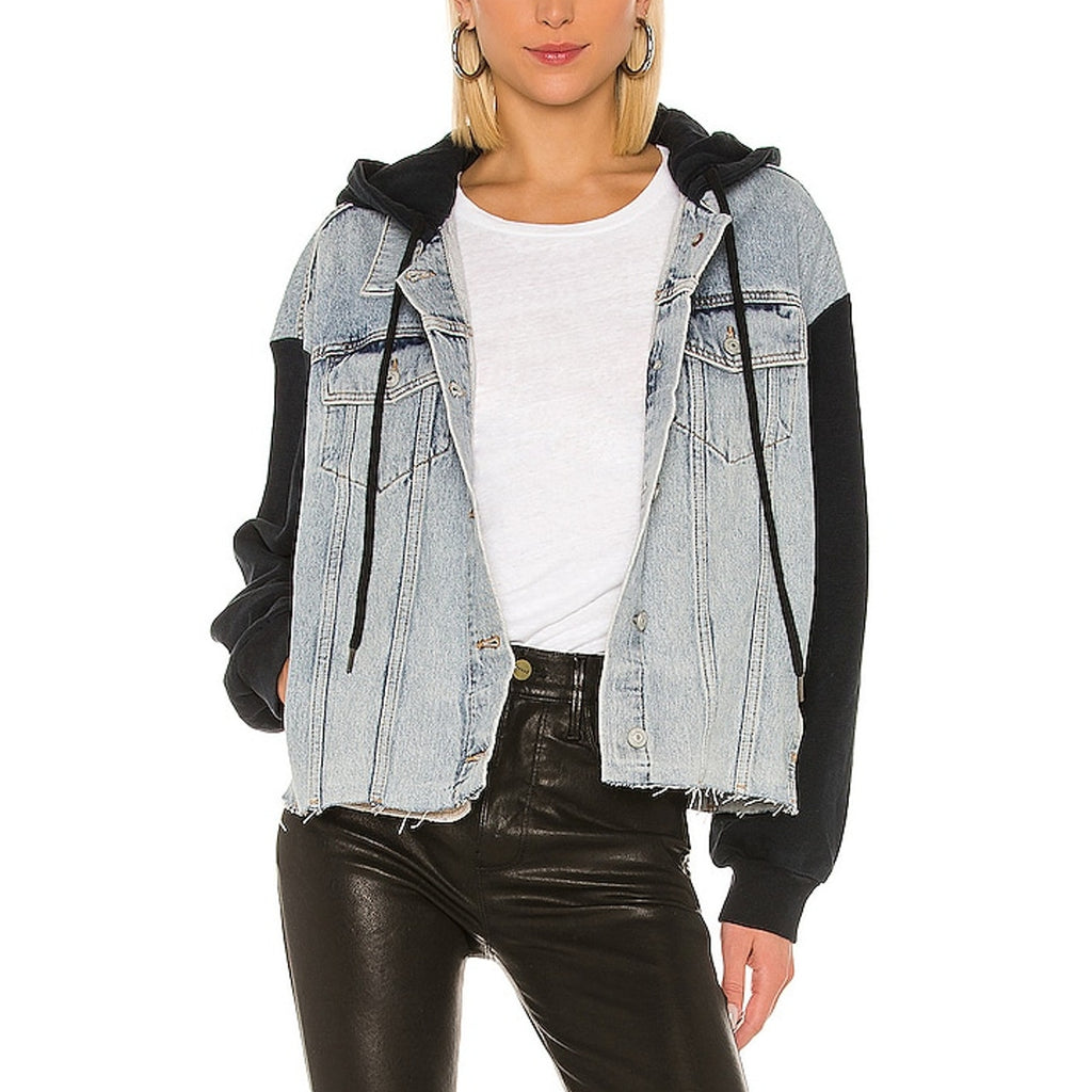 Allsaints 'Milena' Blue Cotton Hooded Jacket Size XS / S