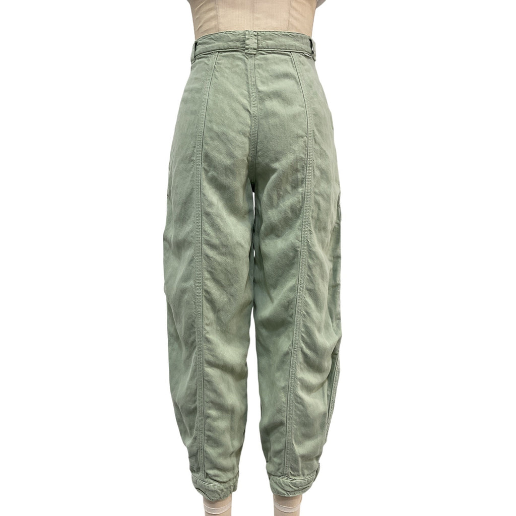 Mother The Patch Pocket 'Chute' Green Lyocell Flood Pant Size 23