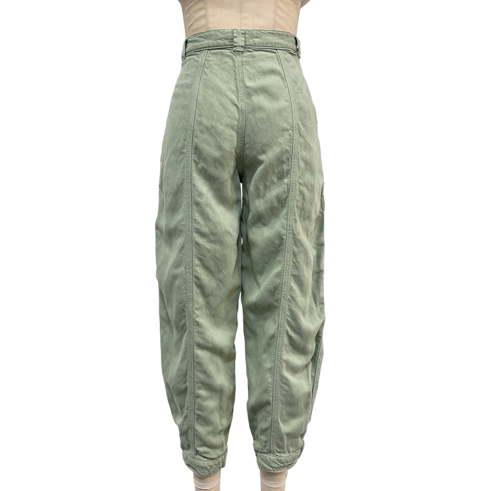 Mother The Patch Pocket 'Chute' Green Lyocell Flood Pant Size 23