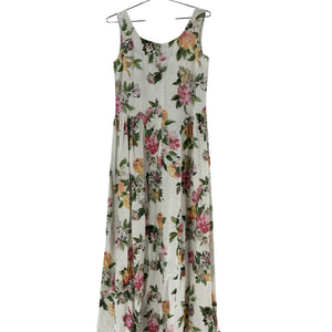 Tach Clothing Floral Linen Multicolor Shisha Maxi Dress Size L