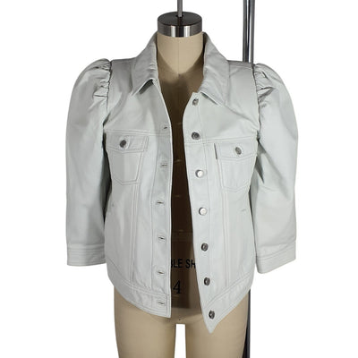 Retrofête Leather White Ada Jacket Size M