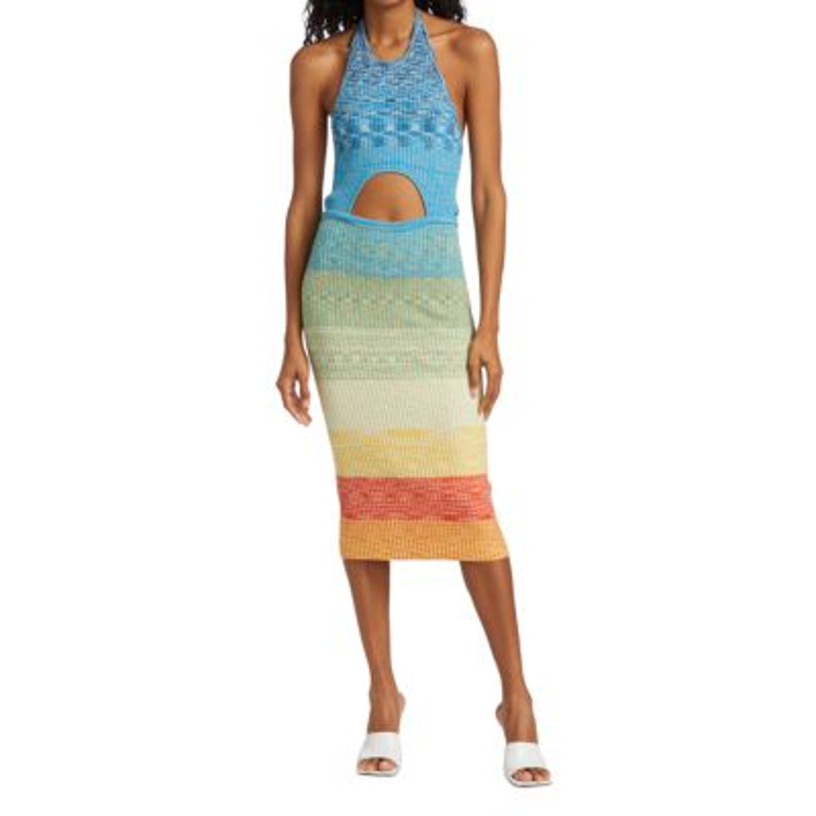 Staud 'Edesia' Blue Rayon Dress Size M