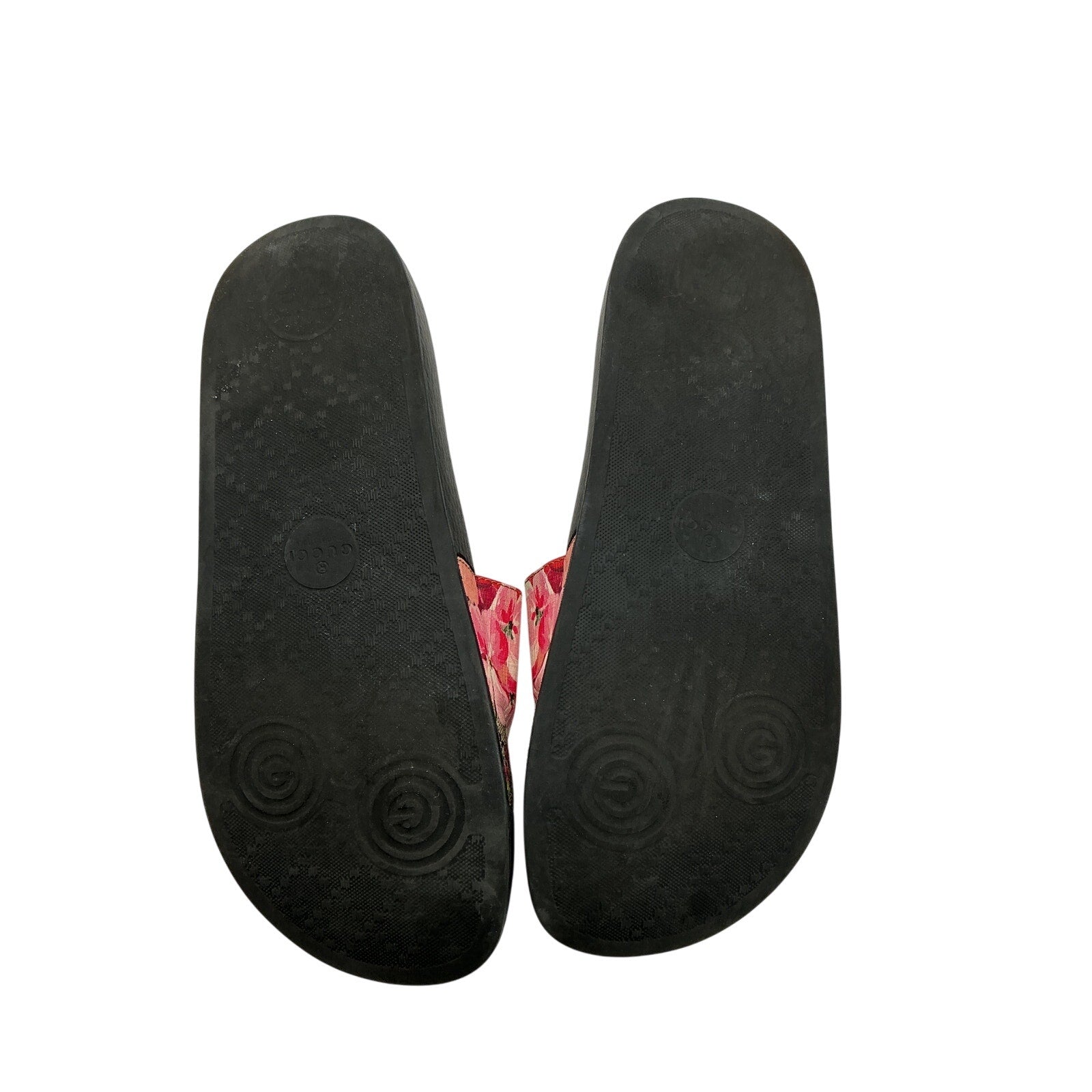 Gucci Gg 'Blooms' Black Rubber Supreme Slide Sandals Size 40 (10)