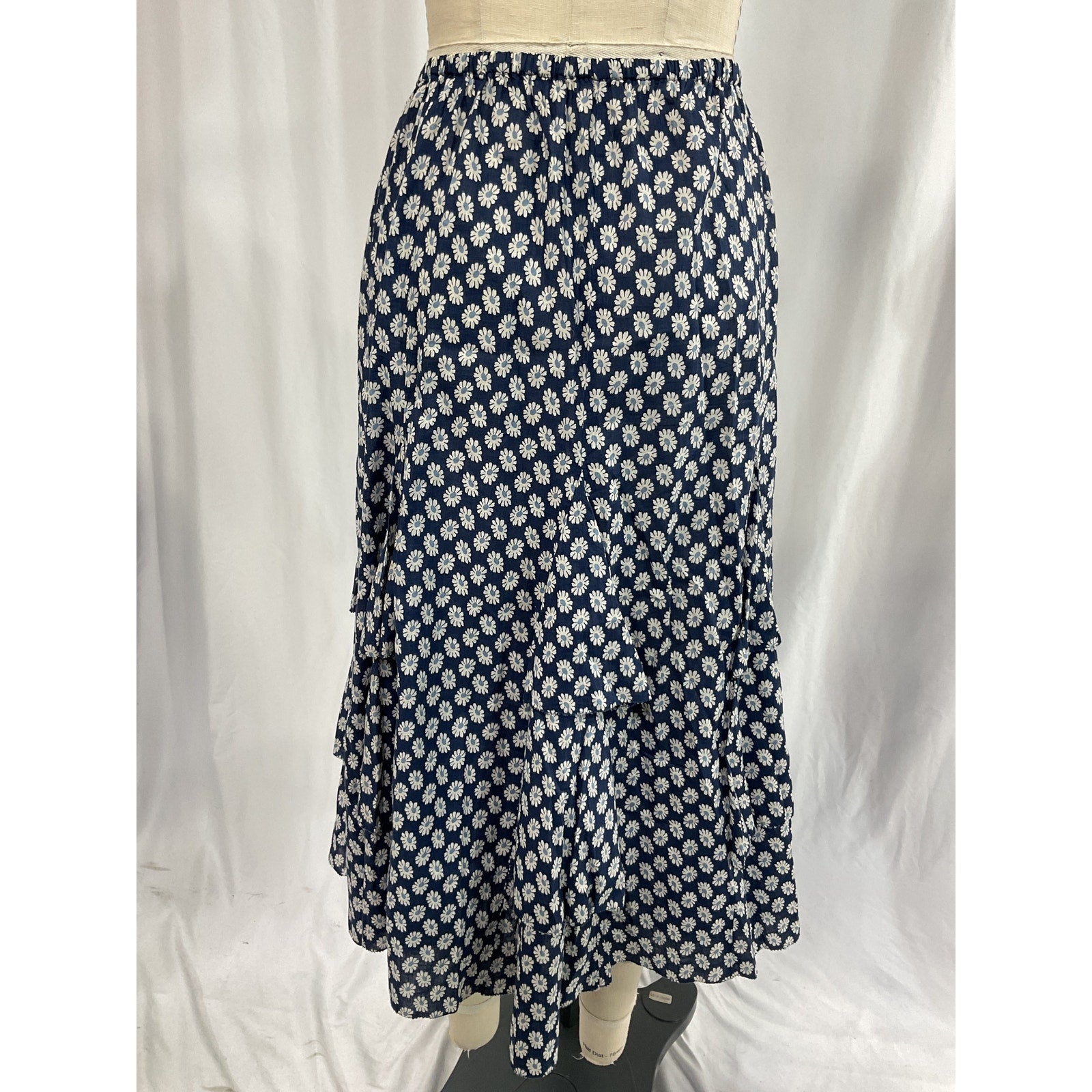 The Great 'The Curtsy' Blue Cotton Floral Midi-Skirt Size 0