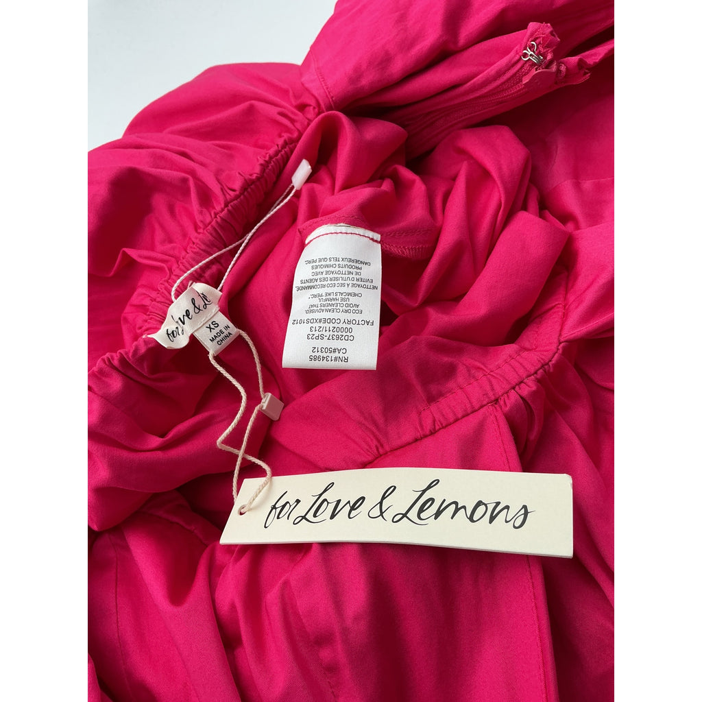 For Love & Lemons 'Clementine' Pink Viscose Mini Dress Size XS