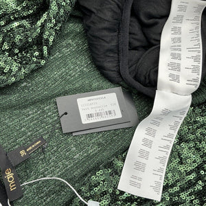 Maje Sparkling Green Sequined Wide-Leg Romper Size 6