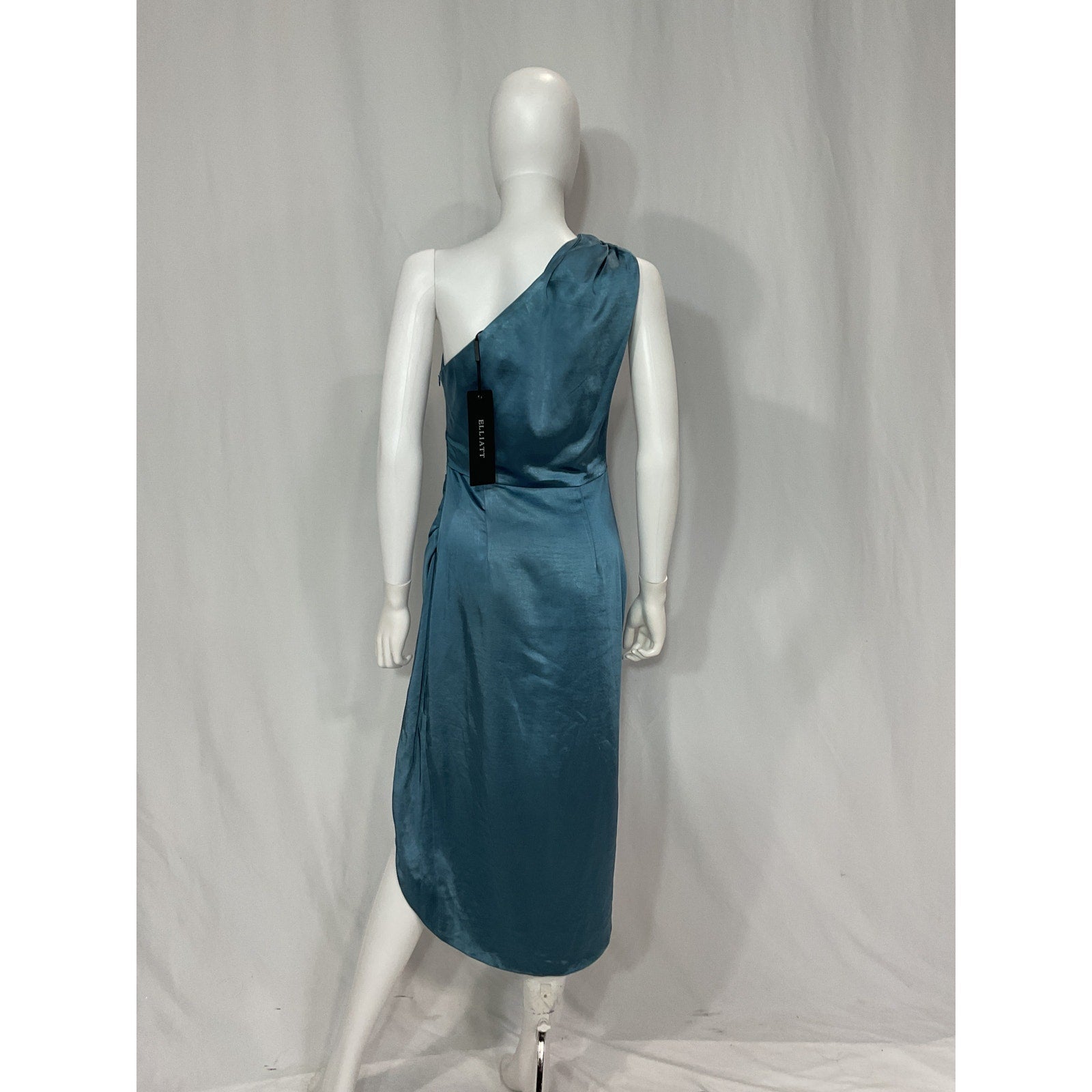 Elliatt 'Cassini' Blue Satin One Shoulder Dress Size S - NWT