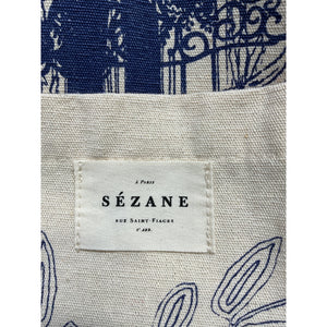 Sézane Printed Navy Blue Paraiso Tote Bag