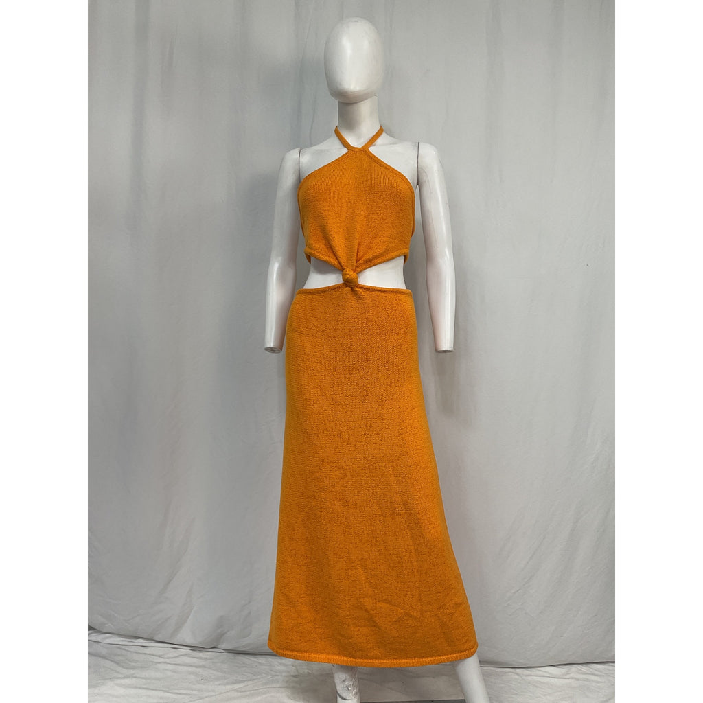 Cult Gaia 'Cameron' Gold Cotton Twist Knit Dress Size M