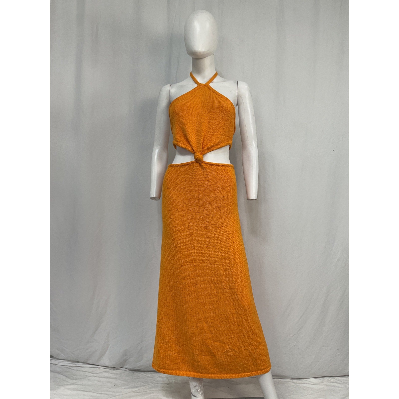 Cult Gaia 'Cameron' Gold Cotton Twist Knit Dress Size M