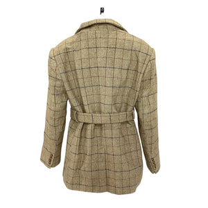 Astr The Label Belted Taupe Plaid Lottie Blazer Size L