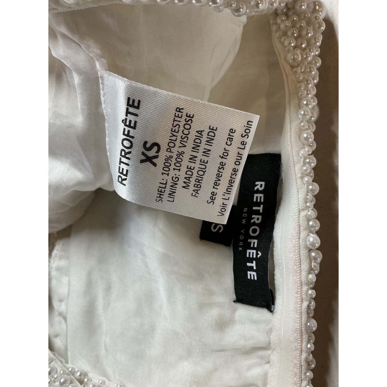 Retrofete 'Nikos' White Polyester Top Size XS