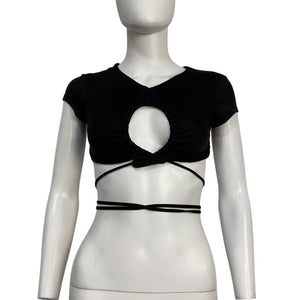 Alix Nyc Cutout Black Alston Crop Top Size S