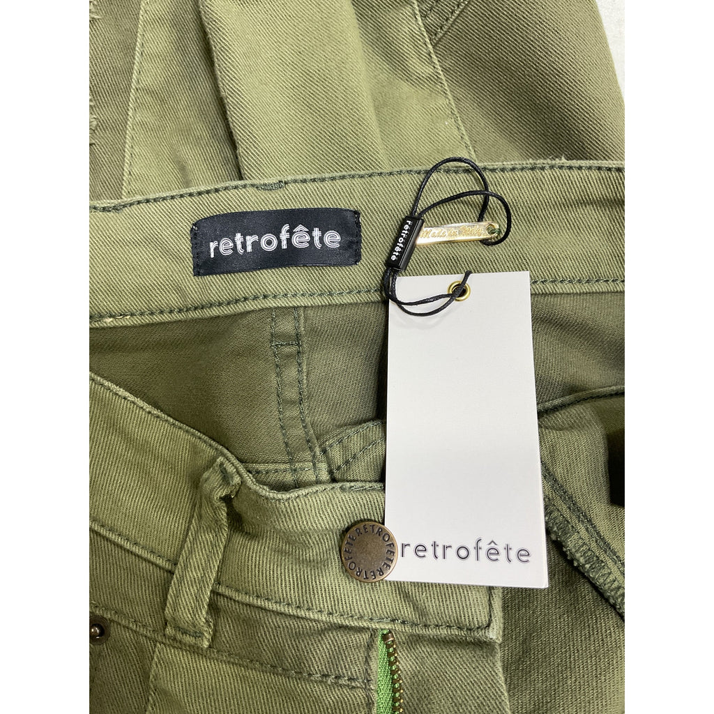 Retrofete 'Taryn' Green Cotton Pant Size 25 - NWT