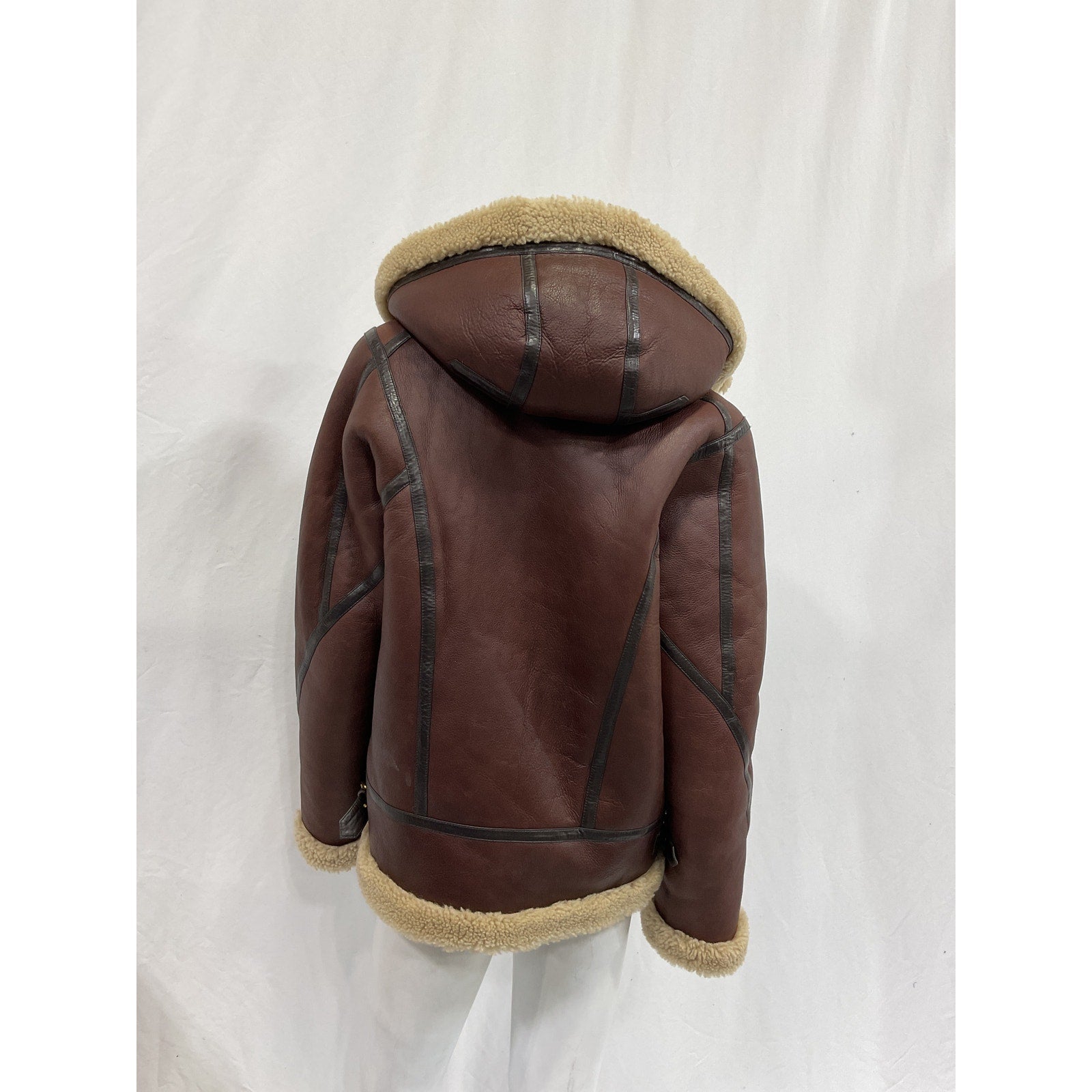 Rag & Bone 'Stella' Brown Leather Shearling Jacket Size M