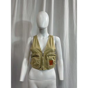 Haikure 'Gwen' Tan Cotton Satin V Neck Vest Size XS - NWT